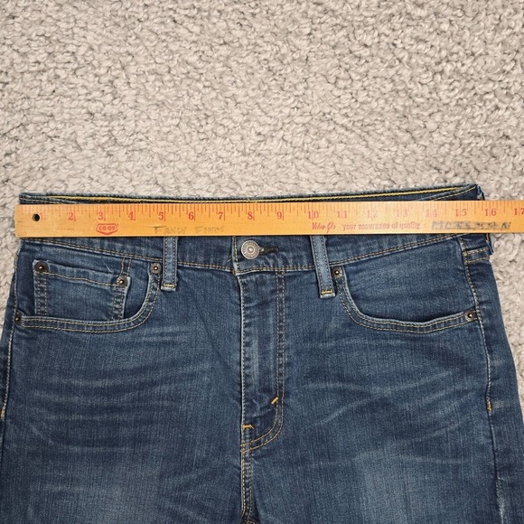 Levis 502 Jeans Mens 32x30 (Fits 30x27) Blue Tapered Whiskers Mid Rise Denim - Picture 9 of 15